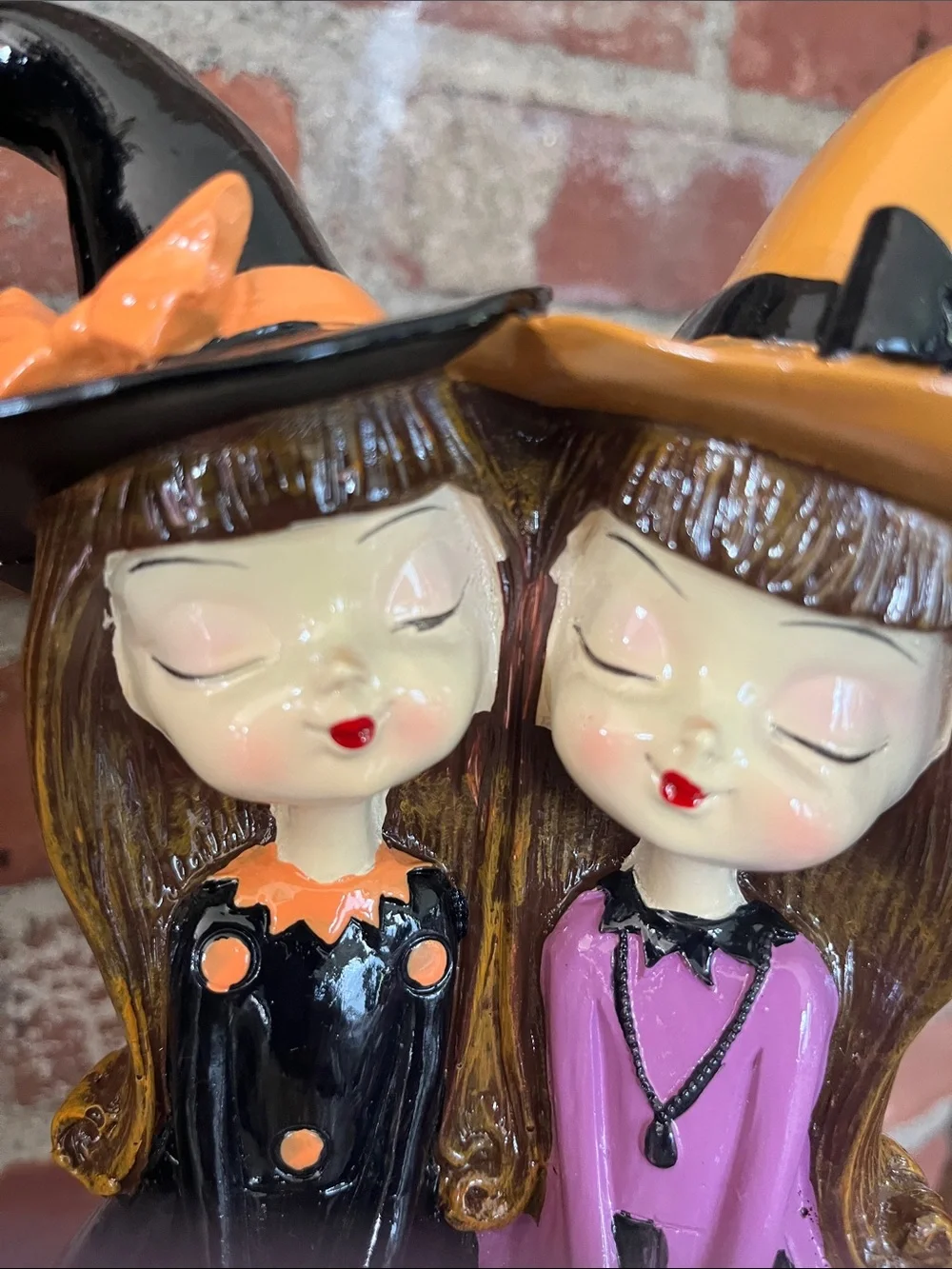 Bella Luxx Black & Purple Witch Pair with Orange Hats